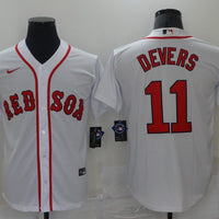 Men's Boston Red Sox Rafael Devers #11 White Replica Baseball Jersey1