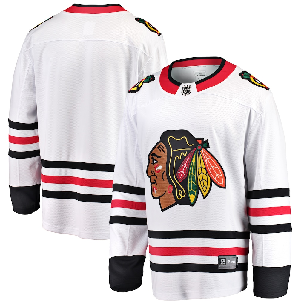 Men's Chicago Blackhawks Fanatics White Blank Jersey