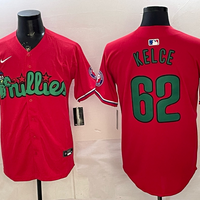 Men's Philadelphia Phillies Jason Kelce #62 Red Limited Player Jersey