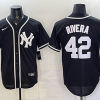 Men's New York Yankees Mariano Rivera #42 Fashion Black Out Replica Jersey