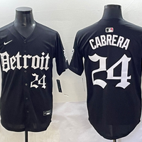 Men's Detroit Tigers Miguel Cabrera #24 Black Player Jersey