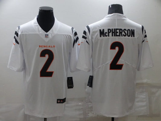 Men's Cincinnati Bengals Evan McPherson #2 White Game Jersey1