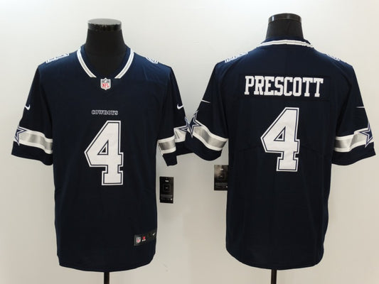 Men's Dallas Cowboys Dak Prescott #4 Navy Game Player Jersey1