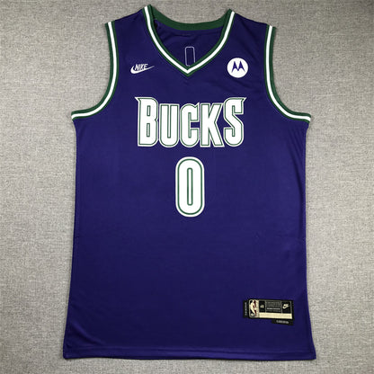 Men's Milwaukee Bucks Damian Lillard #0 Purple Swingman Jersey1 - Classic Edition