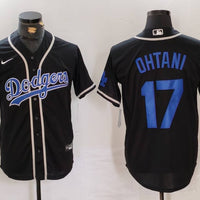 Men's Los Angeles Dodgers Shohei Ohtani #17 Black Player Game Jersey1