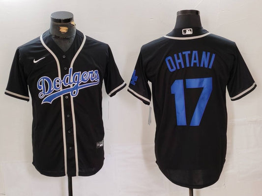 Men's Los Angeles Dodgers Shohei Ohtani #17 Black Player Game Jersey1