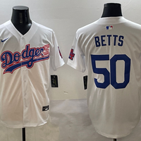 Men's Los Angeles Dodgers Mookie Betts #50 White Player Game Jersey