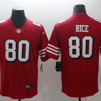 Men's San Francisco 49ers Jerry Rice #80 Red Game Jersey1
