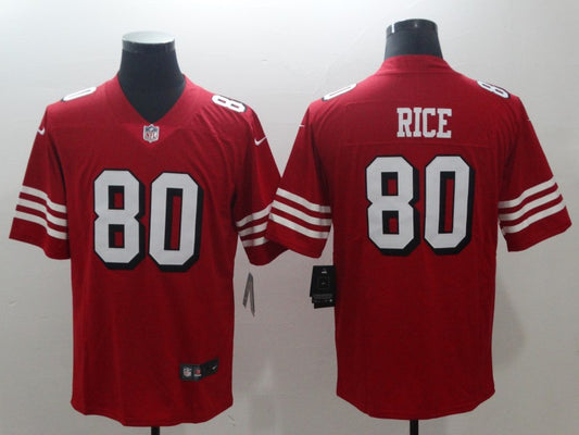 Men's San Francisco 49ers Jerry Rice #80 Red Game Jersey1