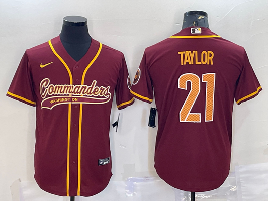 Men's Washington Commanders Sean Taylor #21 Red Game Jersey1 Joint Edition