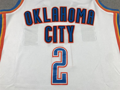 Men's Oklahoma City Thunder Shai Gilgeous-Alexander #2 White 2022/23 Fast Break Replica Jersey1 - Association Edition