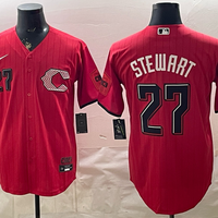 Men's Cincinnati Reds Sal Stewart #27 Red 2026 City Connect Stadium Jersey