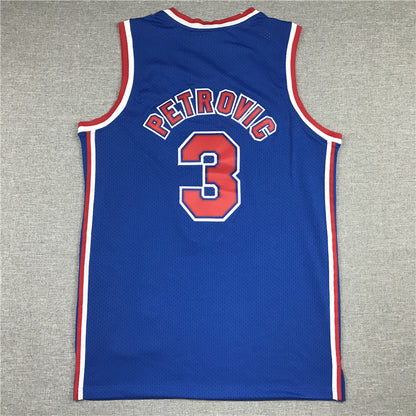 Men's Brooklyn Nets Drazen Petrovic 1992-93 Hardwood Classics Swingman Jersey1