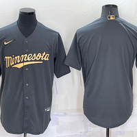 Men's Minnesota Twins Dark Grey Replica Player Blank Jersey1