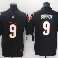 Men's Cincinnati Bengals Joe Burrow #9 Black Game Player Jersey1