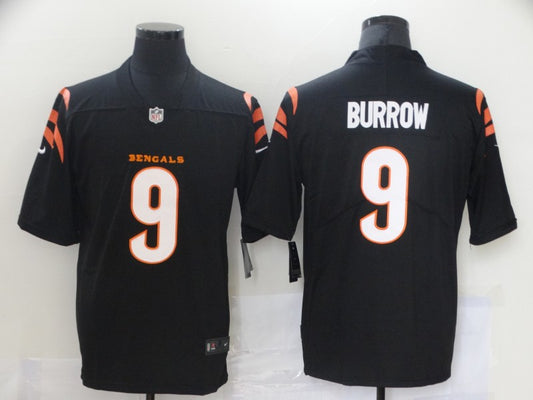 Men's Cincinnati Bengals Joe Burrow #9 Black Game Player Jersey1