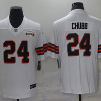 Men's Cleveland Browns Nick Chubb #24 White 1946 Collection Alternate Game Jersey1