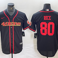 Men's San Francisco 49ers Jerry Rice #80 Black Joint Edition Player Jersey1