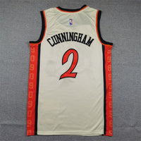 Men's Detroit Pistons Cade Cunningham #2 White 2024/25 Swingman Jersey1 - City Edition