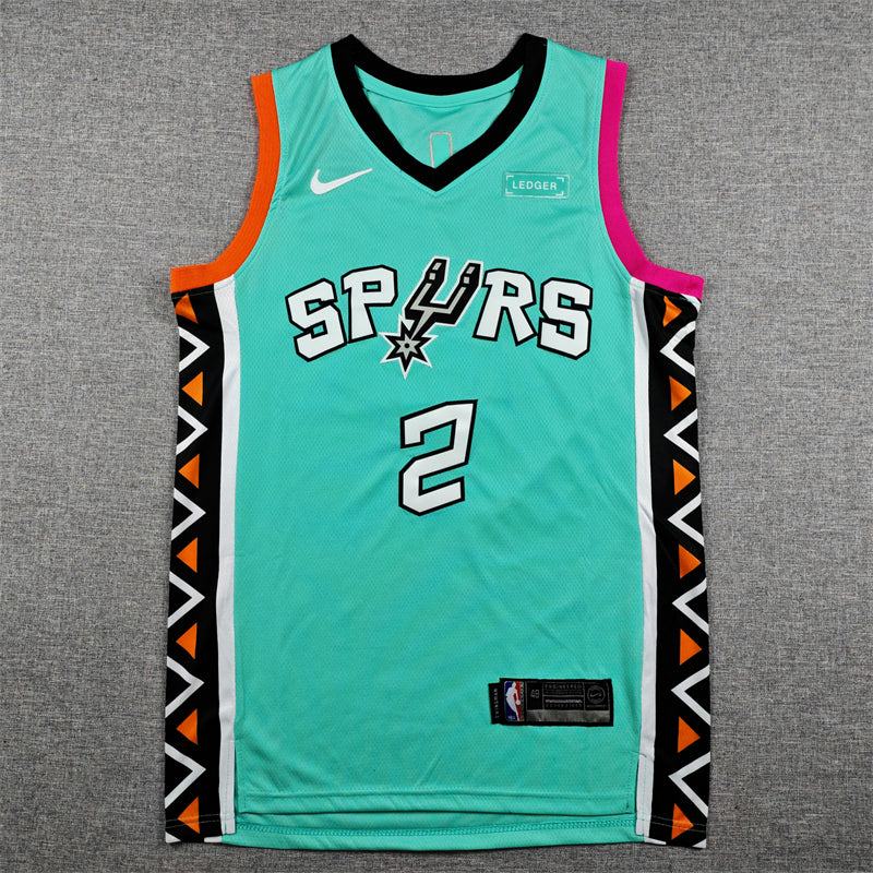 Men's San Antonio Spurs Dylan Harper #2 Turquoise 2022/23 Swingman Jersey - City Edition