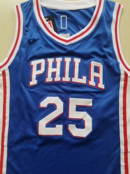 Men's Philadelphia 76ers Ben Simmons #25 Blue Fast Break Replica Jersey1