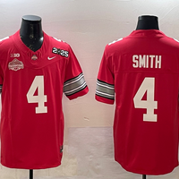 Men's Ohio State Buckeyes Jeremiah Smith #4 Red 2025 CFP Final National Champions Patch F.U.S.E. Jersey