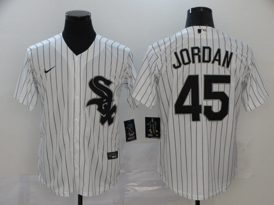 Men's Chicago White Sox Michael Jordan #45 White Replica Baseball Jersey1