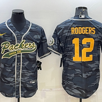 Men's Green Bay Packers Aaron Rodgers #12 Grey camouflage Player Jersey1 Joint Edition