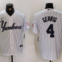 Men's New York Yankees Lou Gehrig White Replica Player Jersey1