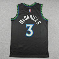 Men's Minnesota Timberwolves Jaden McDaniels #3 Black Swingman Jersey - Statement Edition