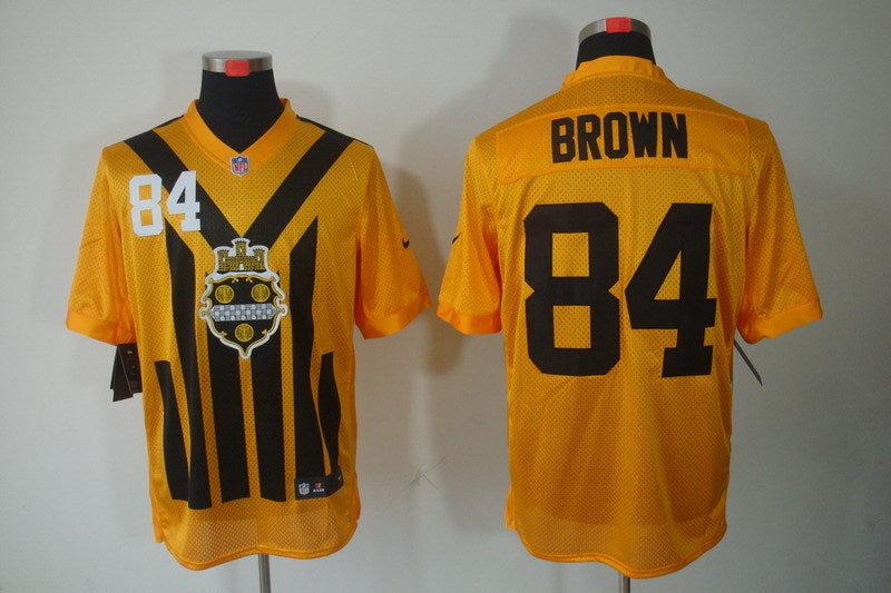 Men's Pittsburgh Steelers Antonio Brown #84 Gold Game Jersey1