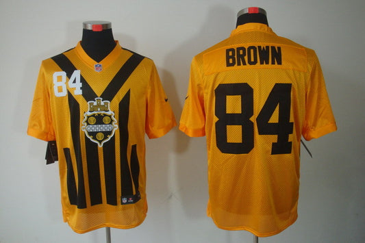 Men's Pittsburgh Steelers Antonio Brown #84 Gold Game Jersey1