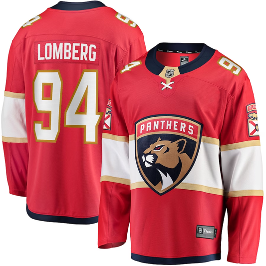 Men's Florida Panthers Ryan Lomberg #94 Red Home Breakaway Player Jersey1