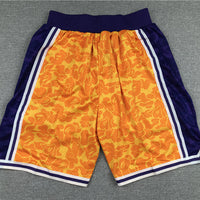Men's Los Angeles Lakers Yellow Basketball Shorts1