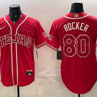 Men's Texas Rangers Kumar Rocker #80 Red 2026 City Connect Stadium Jersey
