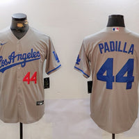 Men's Los Angeles Dodgers Vicente Padilla #44 Gray Alternate Player Jersey1