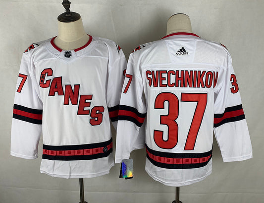 Men's Carolina Hurricanes Andrei Svechnikov #37 White Home Breakaway Player Jersey1