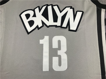 Men's Brooklyn Nets James Harden Charcoal 2020/21 Fast Break Replica Jersey1