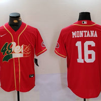 Men's San Francisco 49ers Joe Montana #16 Scarlet Game Jersey1