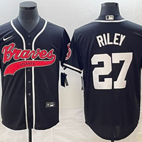 Men's Atlanta Braves Austin Riley #27 Black Replica Player Jersey1 Joint Edition