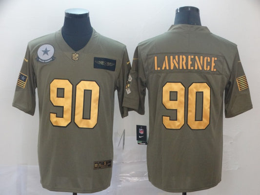 Men's Dallas Cowboys DeMarcus Lawrence #90 Brown Game Player Jersey1