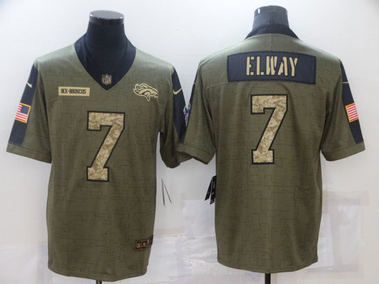 Men's Denver Broncos John Elway #7 Brown Game Player Jersey1