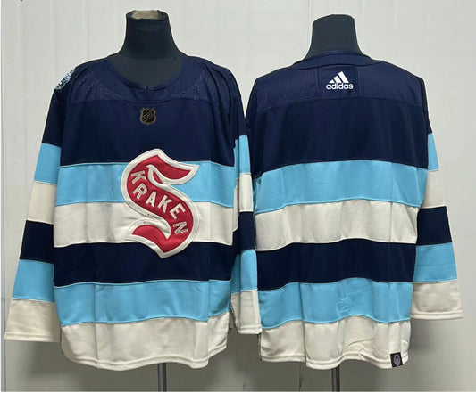 Men's Seattle Kraken Deep Sea Blue 2024 NHL Winter Classic Breakaway Player Blank Jersey1