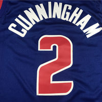 Men's Detroit Pistons Cade Cunningham #2 Blue 2021 Fast Break Replica Jersey1