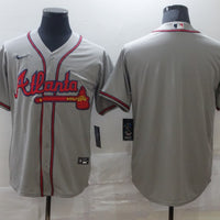 Men's Atlanta Braves Gray Replica Blank Jersey1