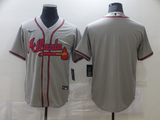 Men's Atlanta Braves Gray Replica Blank Jersey1