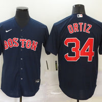 Men's Boston Red Sox David Ortiz #34 Navy Replica Baseball Jersey1