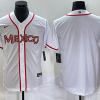 Men's 2023 World Baseball Classic Mexico White Blank Jersey1