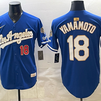 Men's Los Angeles Dodgers Yoshinobu Yamamoto #18 Royal 2026 Gold Collection Stadium Jersey