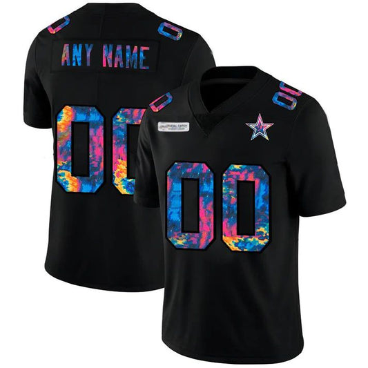 Custom1 Dallas Cowboys Black Crucial Catch Vapor Limited Jersey1 Football Jerseys